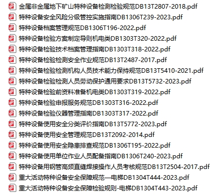 河北省特種設備標準規范（18份）