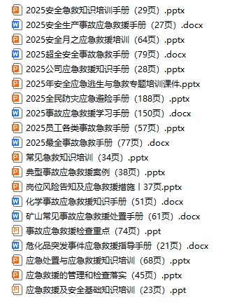 應急救援培訓知識手冊（20份）