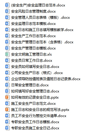 安全生產管理日志（21份）