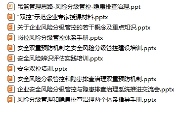 雙控安全培訓課件ppt（10份）